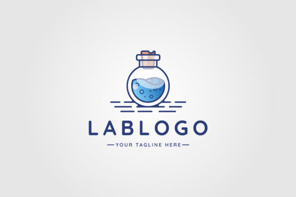 Beaker Lab Logo Line Art Vector Design
