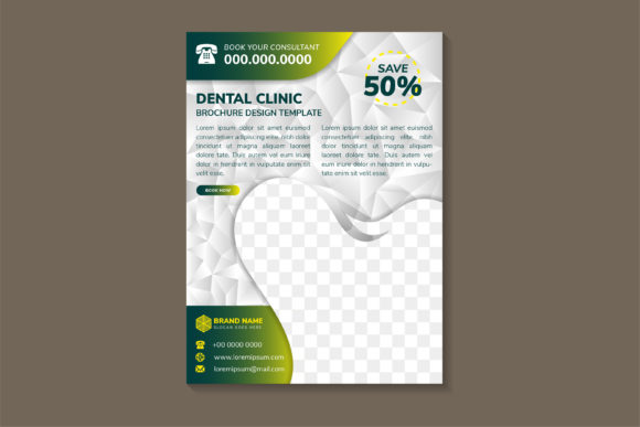 Dental Clinic Vertical Flyer Green Yello Review
