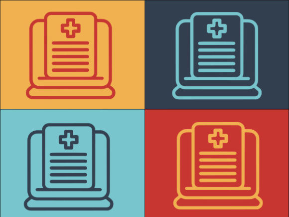 Electronic Medical Service: Logo Design for Embroidery