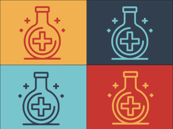 Flask with a Medical Cross: Stitching a Medical Emblem