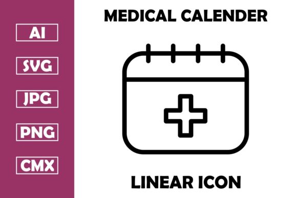 Medical Calendar Vector Line Icon Design Review