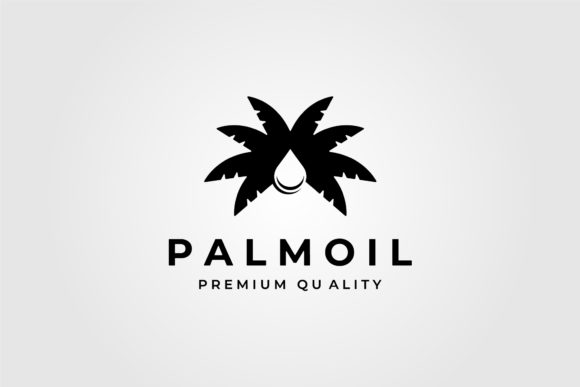 Palm Oil Vintage Minimalist Logo Vector in Embroidery
