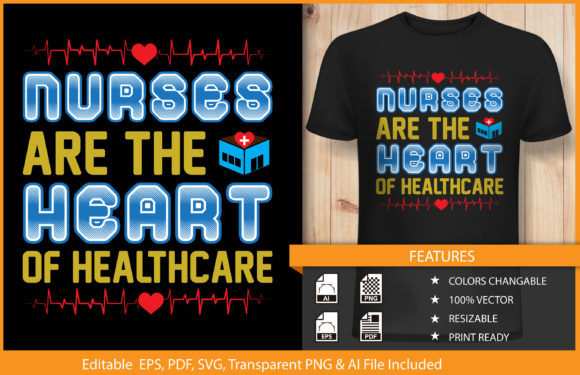 T-shirt Design Nurses Heart Healthcare